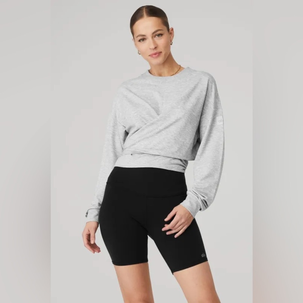 ALO Yoga Gray Crew Neck Sweater